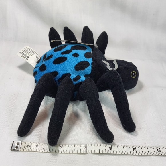 Beanie Boppers 24K Co Plush Scarlet The Spider Blue and Black 1997 No. 5124 NOS* - Picture 2 of 12